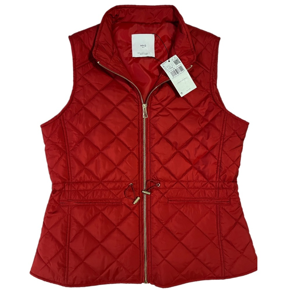 Mango Woman Red Puffer Vest